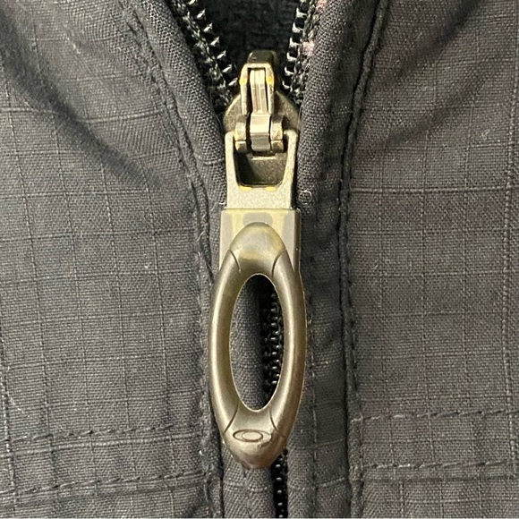 Vintage Oakley Men’s Black Fleece Lined Full Zip Weatherproof Jacket Size Large - Picture 9 of 13